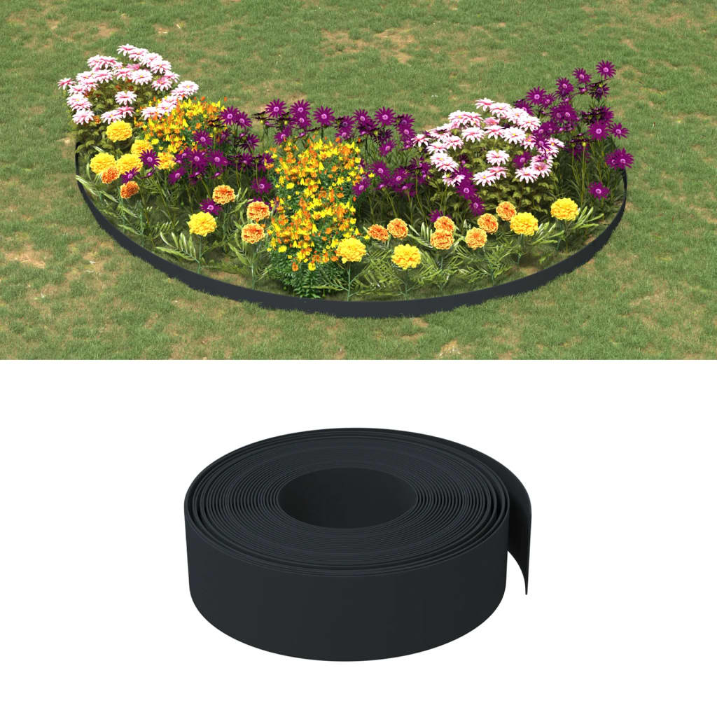 Tuinranden 2 St 0 M 5 Cm Polyetheen 20 x 0.15 m Zwart