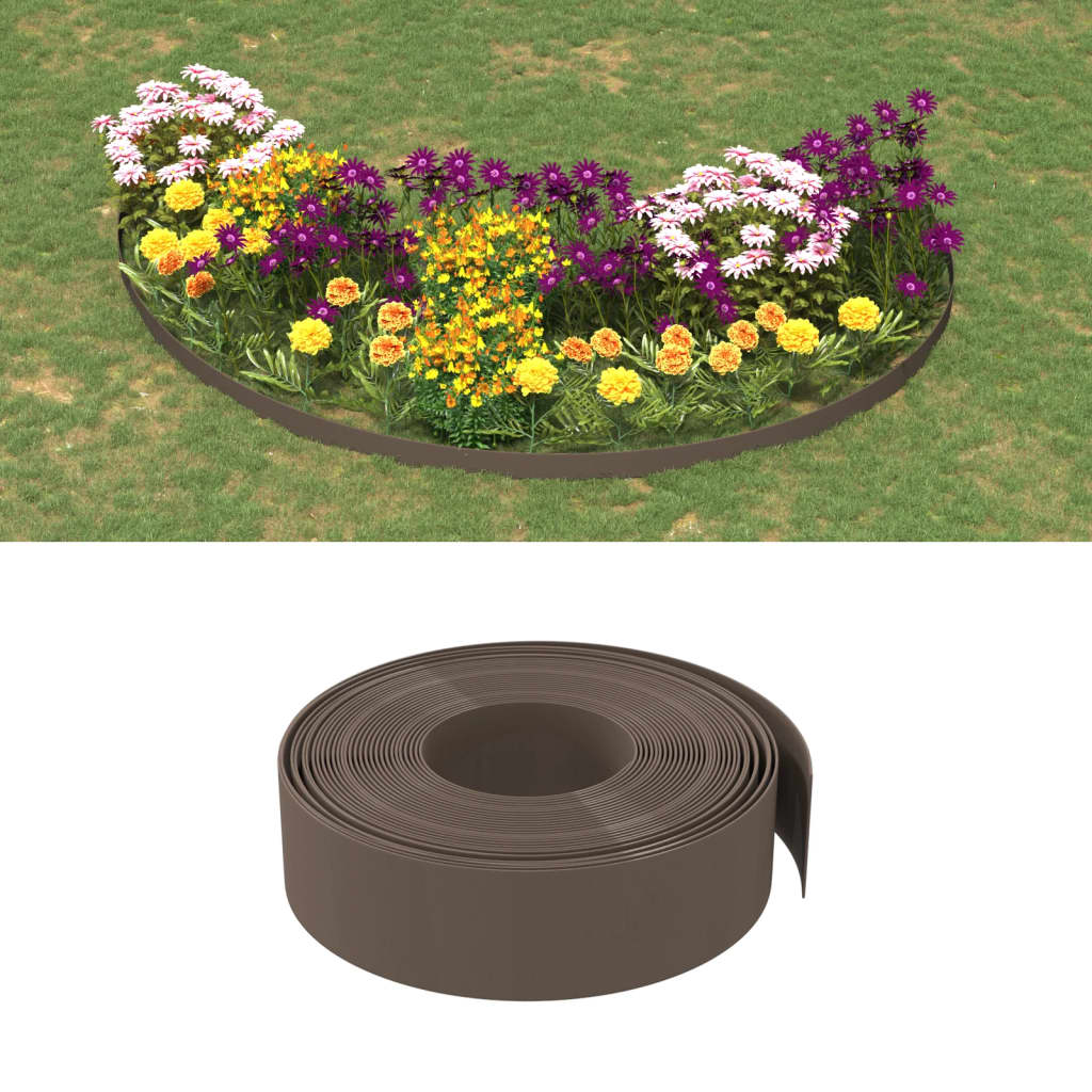 Tuinranden 2 St 0 M 5 Cm Polyetheen 20 x 0.15 m Bruin