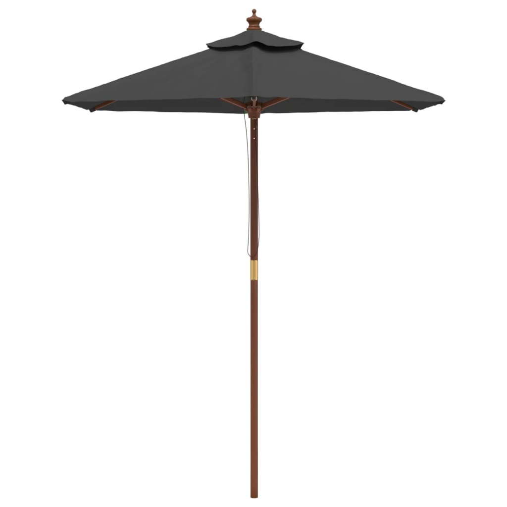 Parasol Met Houten Paal 196X231 Cm Antracietkleurig