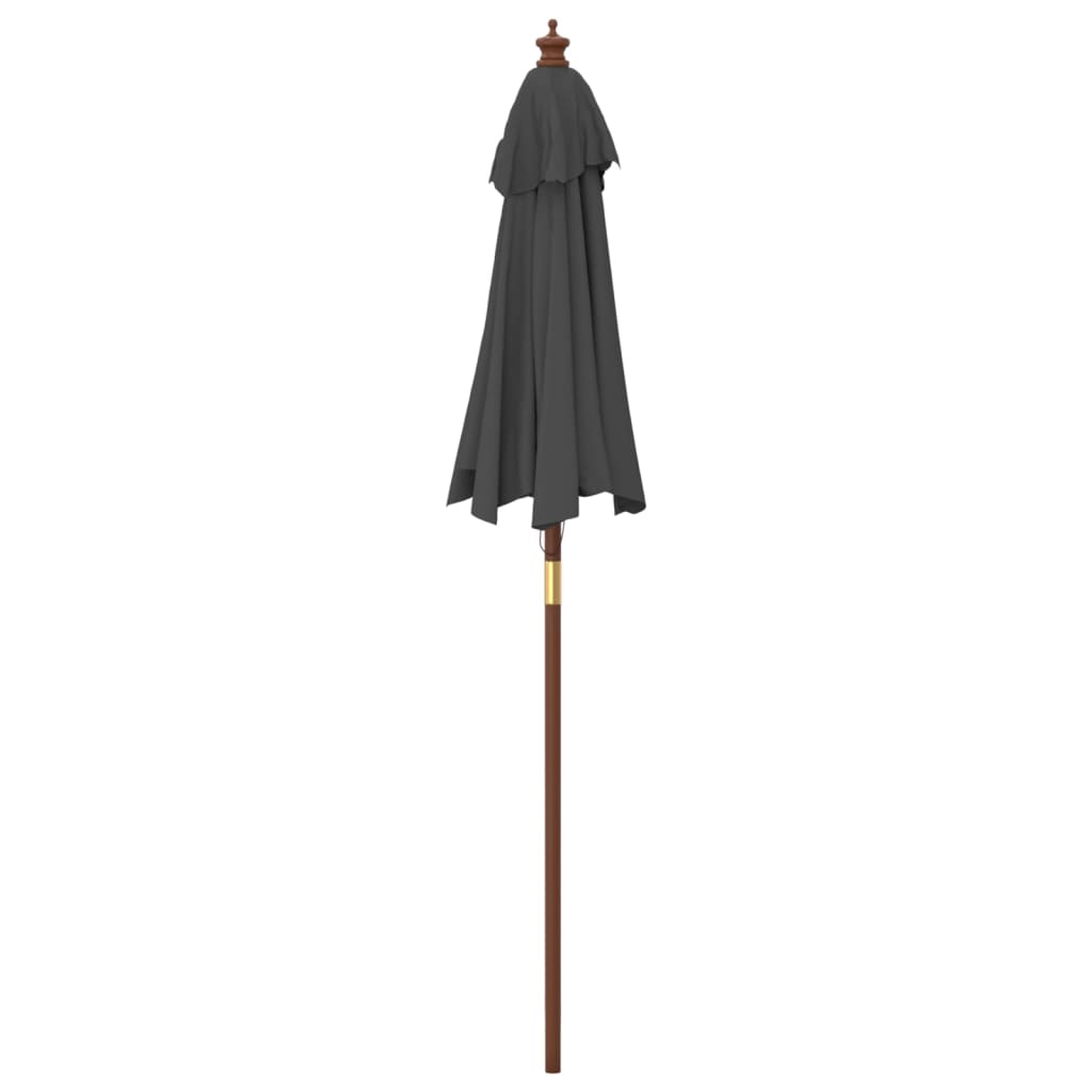 Parasol Met Houten Paal 196X231 Cm Antracietkleurig