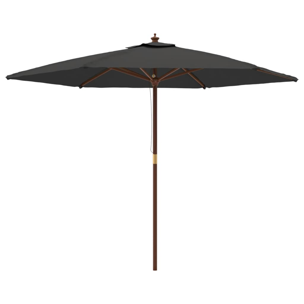 Parasol Met Houten Paal 299X240 Cm Antracietkleurig