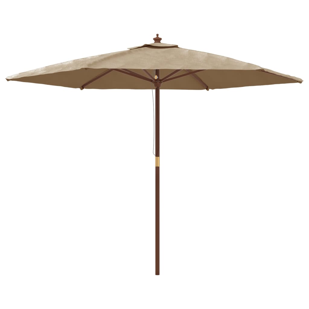 Parasol met houten paal 299x240 cm taupe