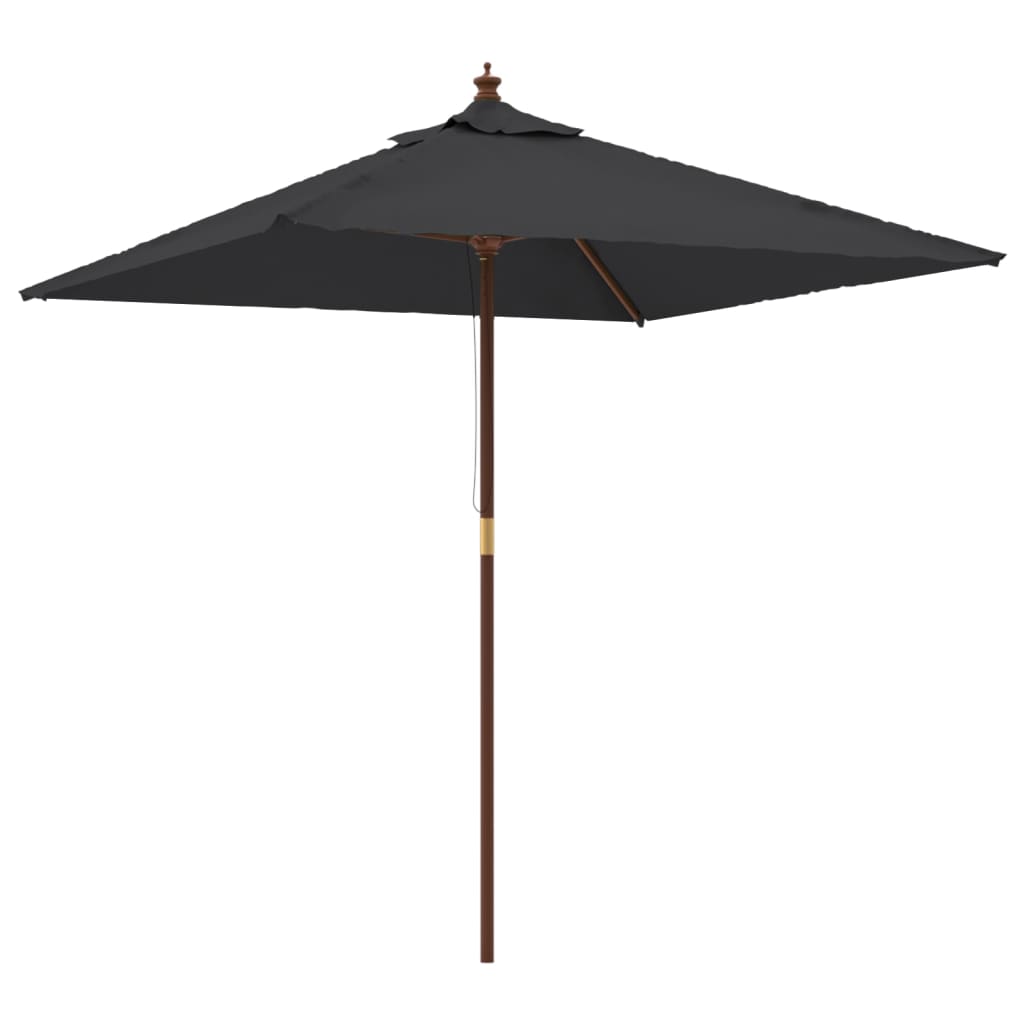 Parasol Met Houten Paal 198X198X231 Cm Zwart