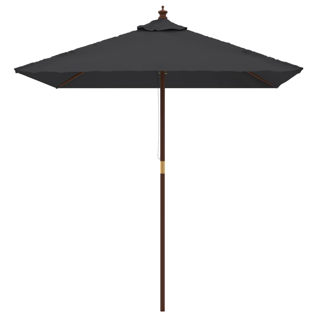 Parasol Met Houten Paal 198X198X231 Cm Zwart