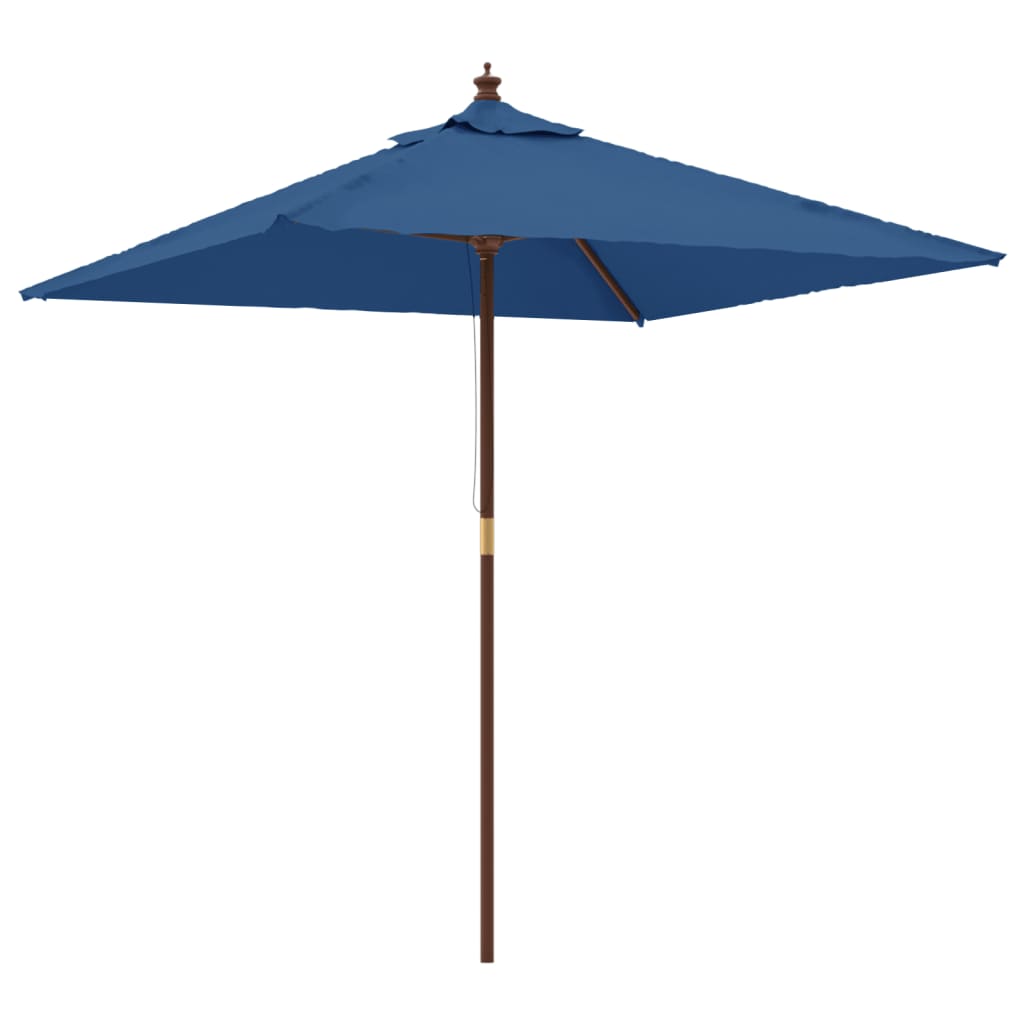 Parasol Met Houten Paal 198X198X231 Cm Azuur Blauw