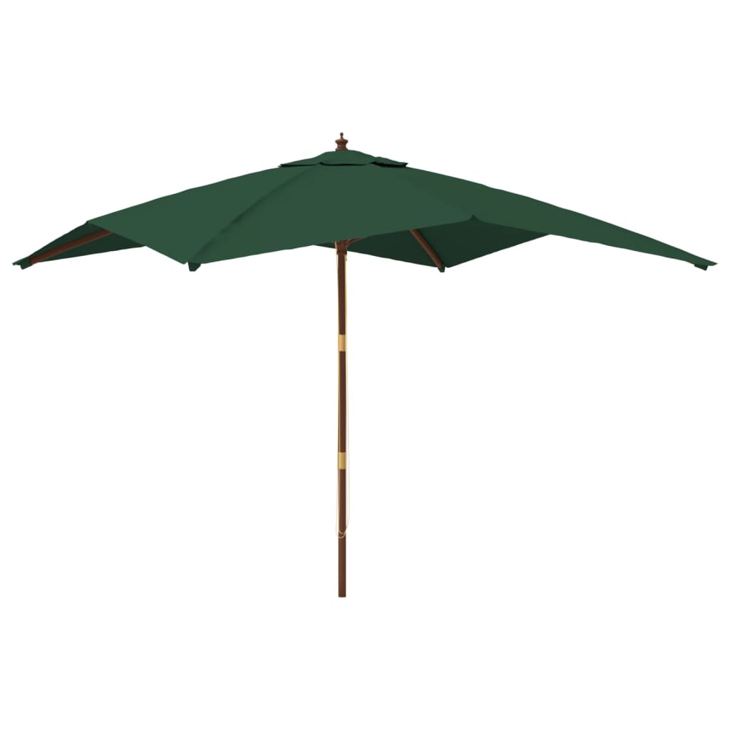 Parasol Met Houten Paal 300X300X273 Cm Groen