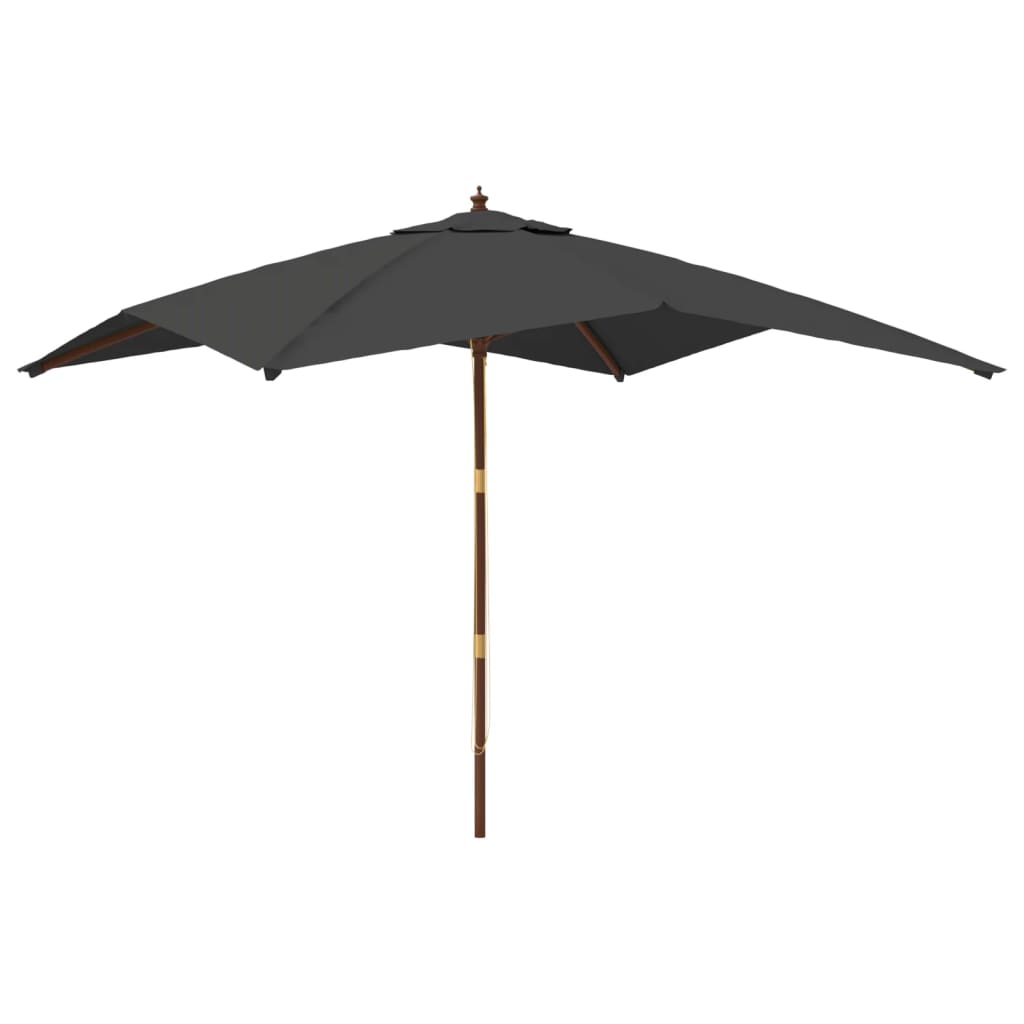 Parasol Met Houten Paal 300X300X273 Cm Antracietkleurig