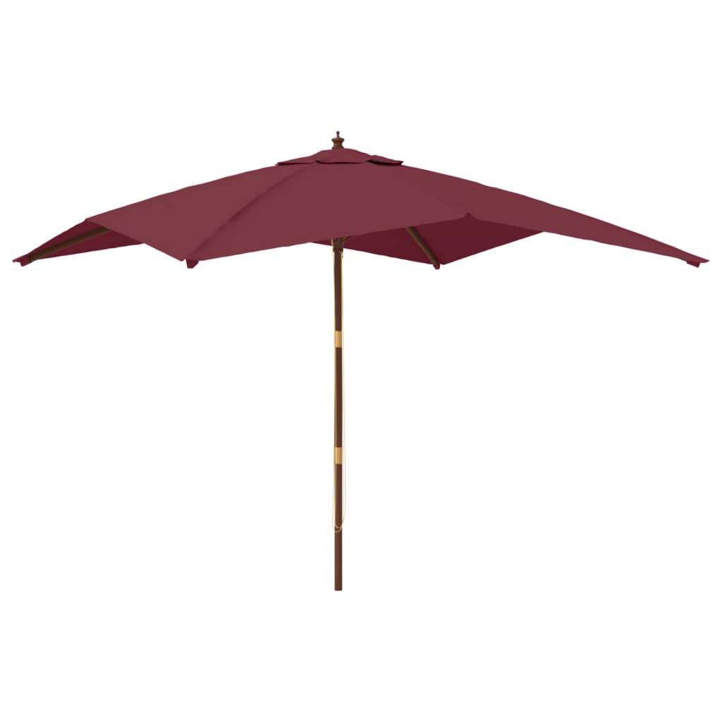 Parasol Met Houten Paal 300X300X273 Cm Bordeauxrood