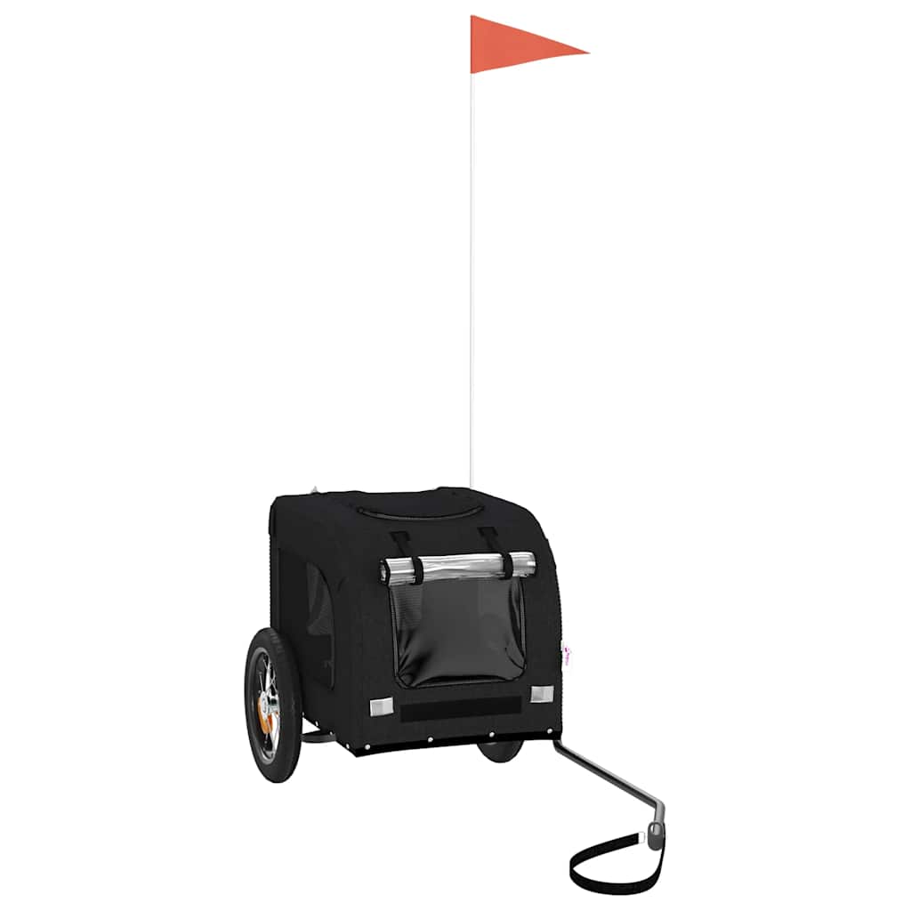 Hondenfietstrailer oxford stof en ijzer zwart
