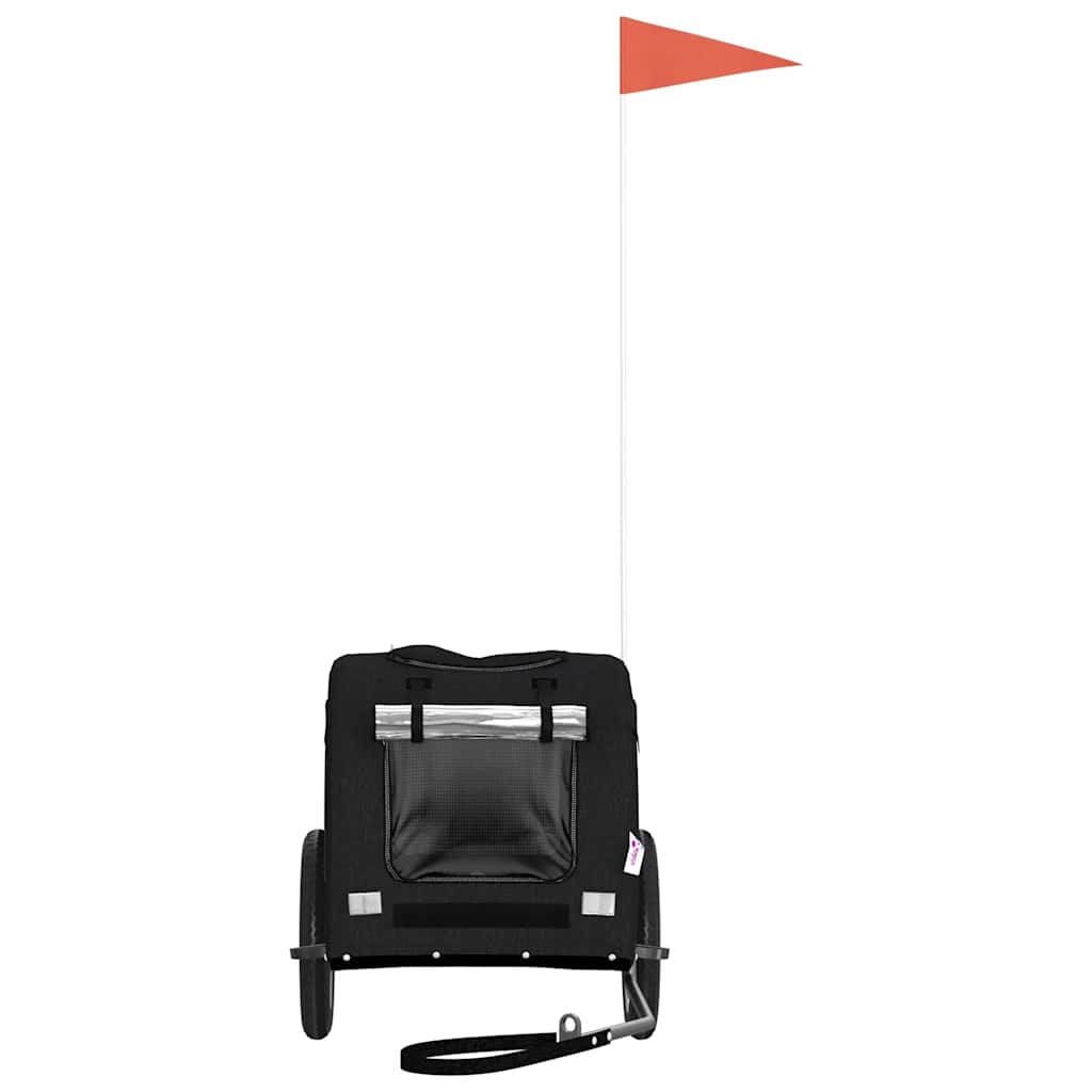 Hondenfietstrailer oxford stof en ijzer zwart