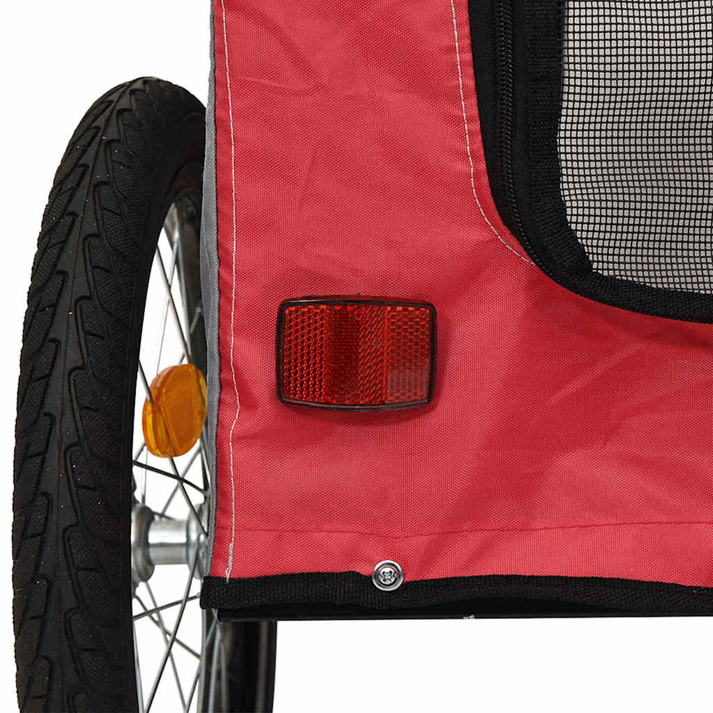 Fietskar voor huisdieren Rood en grijs 124.5 x 63.5 x 53 cm