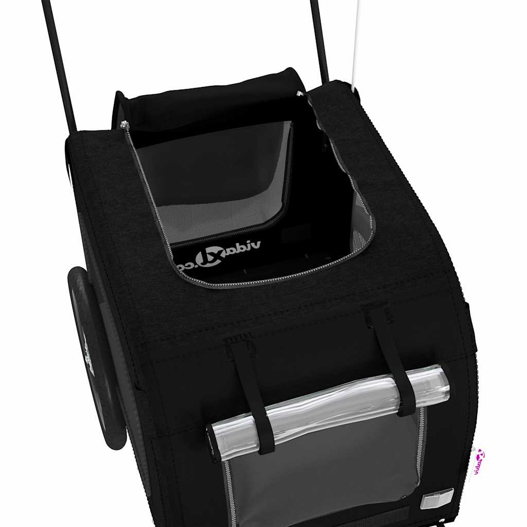 Fietskar voor huisdieren met opslag Zwart 124.5 x 63.5 x 53 cm