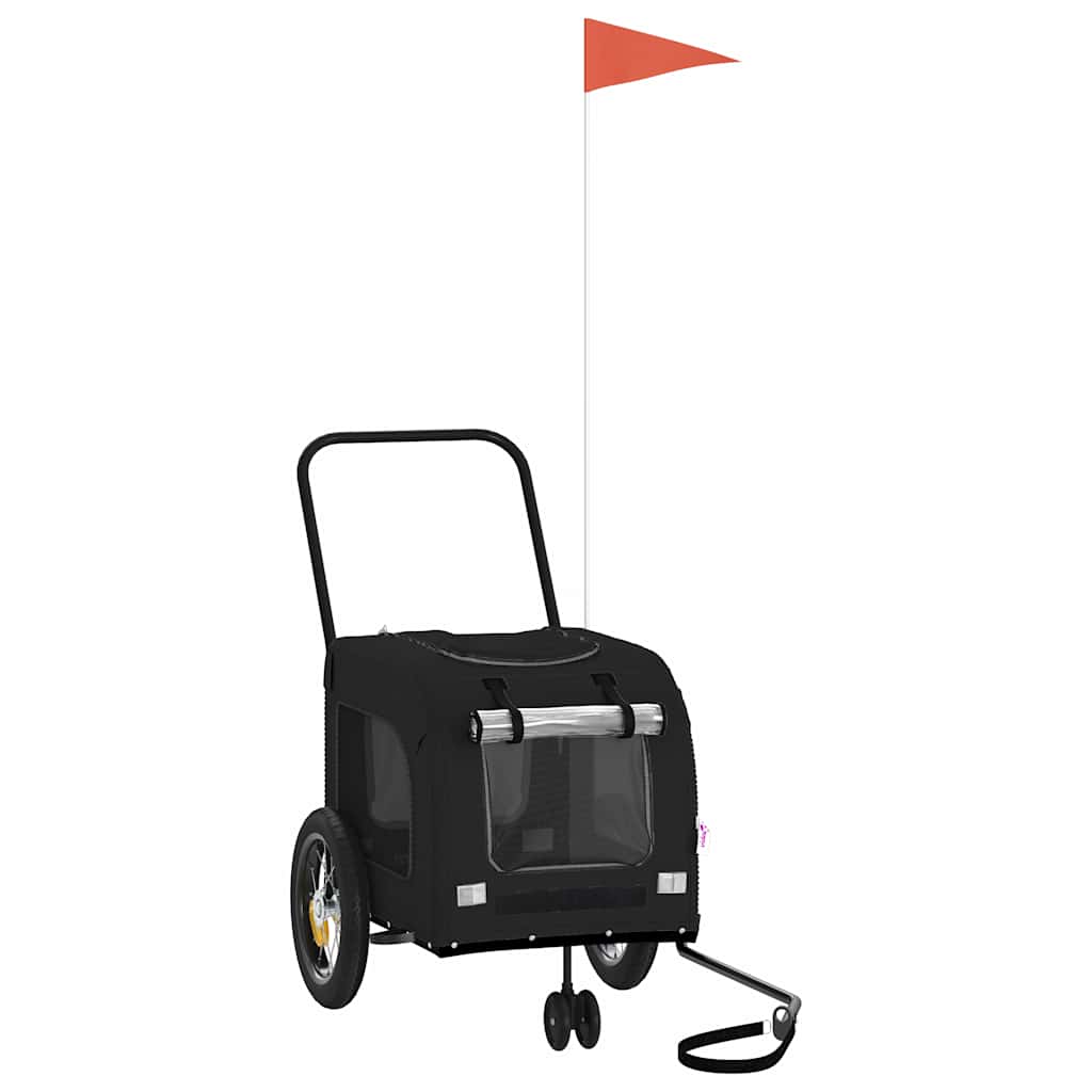 Fietskar voor huisdieren met opslag Zwart 124.5 x 63.5 x 53 cm