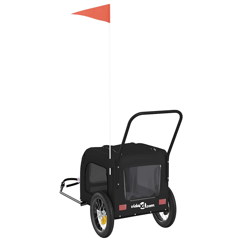 Fietskar voor huisdieren met opslag Zwart 124.5 x 63.5 x 53 cm