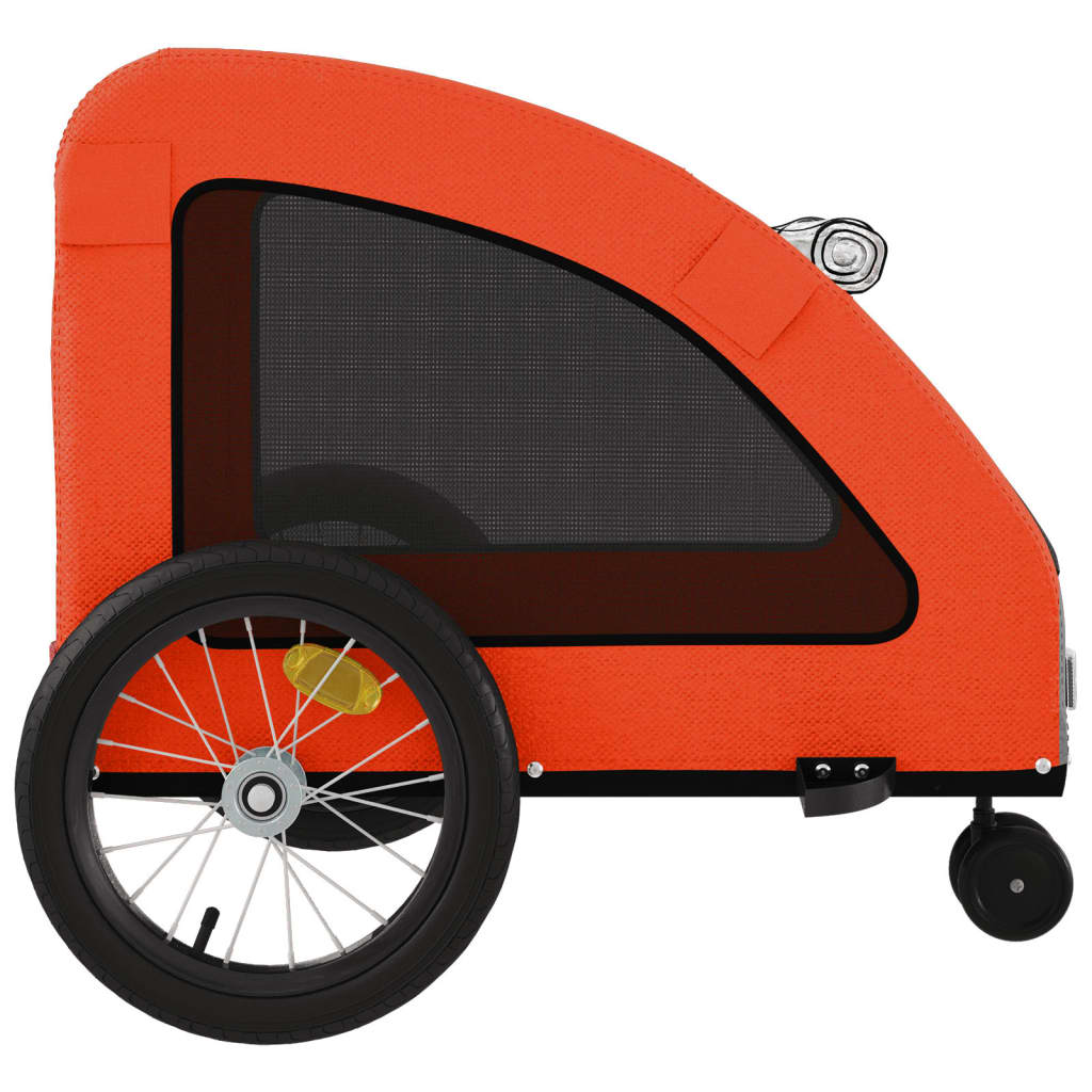 Hondenfietstrailer oxford stof en ijzer oranje