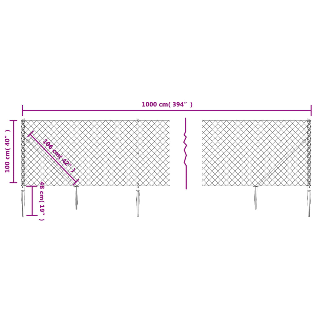 Gaashek Met Grondankers 1 x 10 m Groen