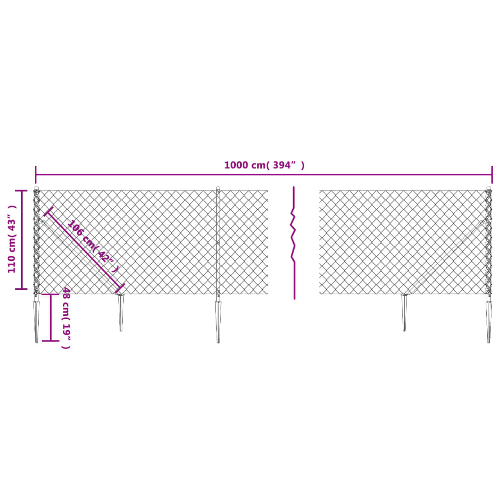Gaashek Met Grondankers ,X0 M 1.1 x 10 m Groen