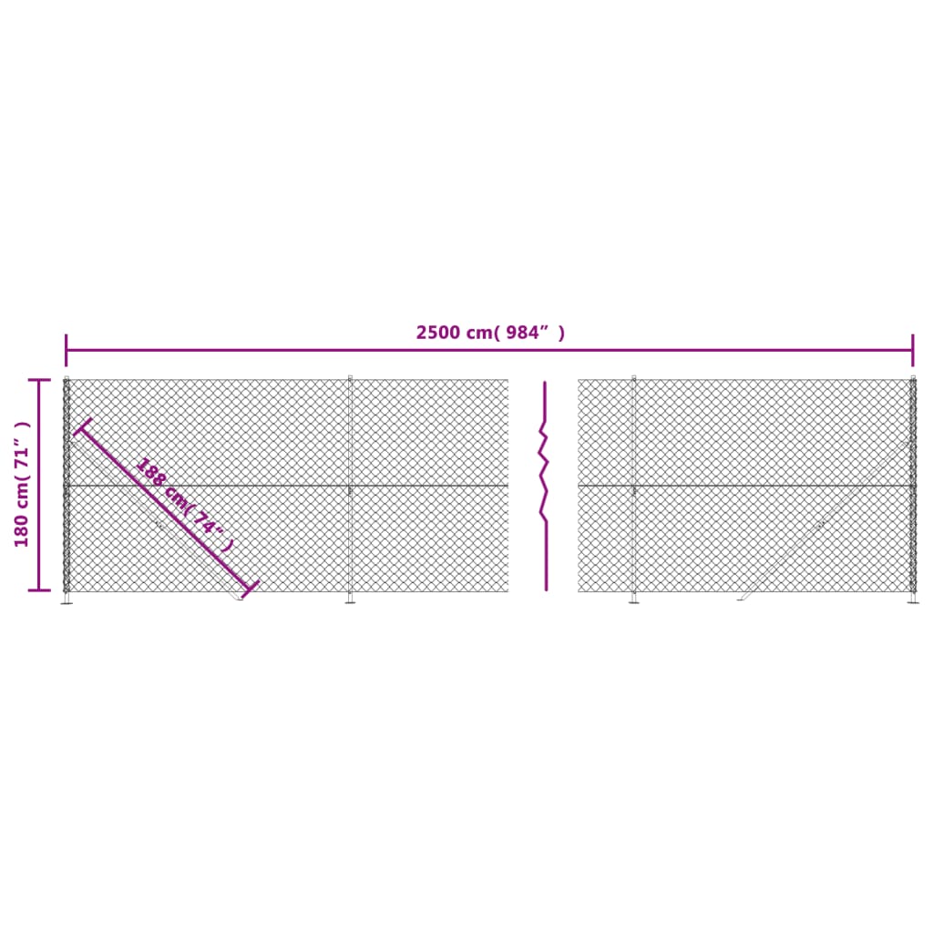 Gaashek Met Flens ,8X25 M 1.8 x 25 m Groen