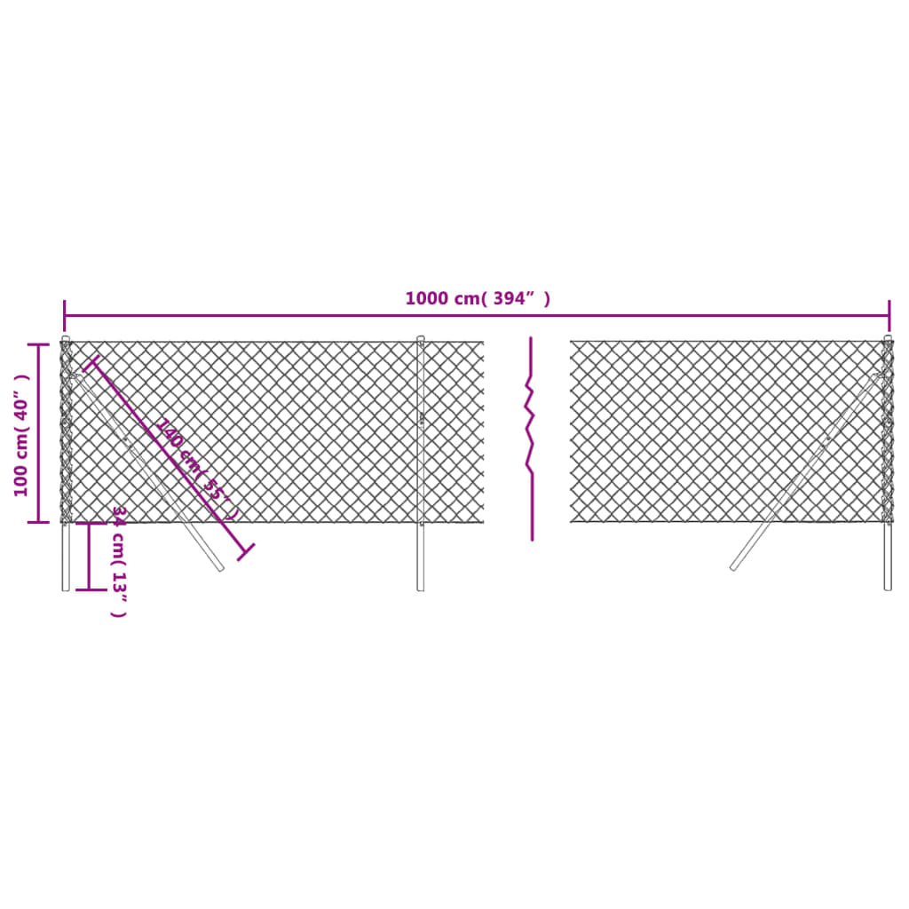 Gaashek Kleurig 1 x 10 m Antraciet