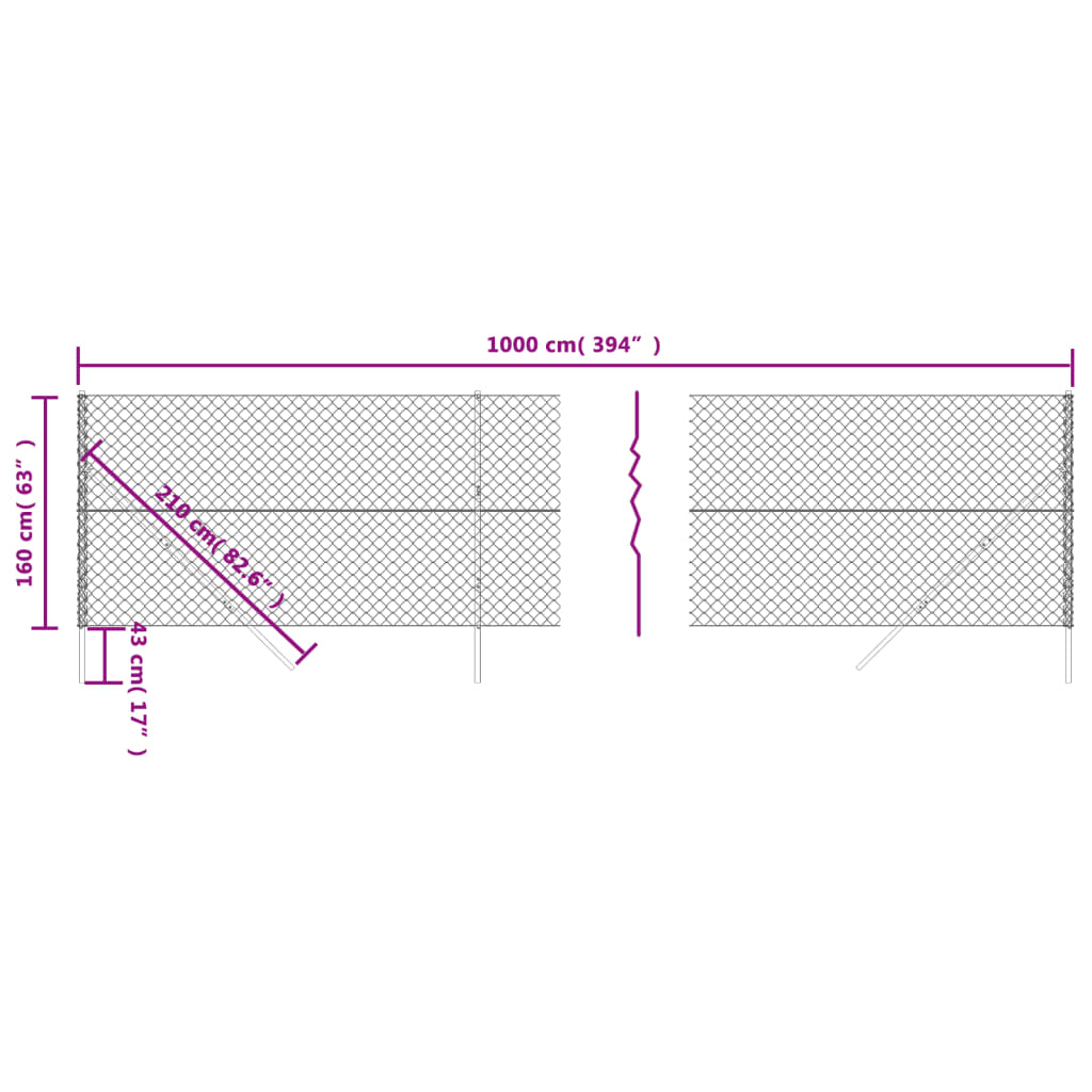 Gaashek ,6X0 M Kleurig 1.6 x 10 m Antraciet