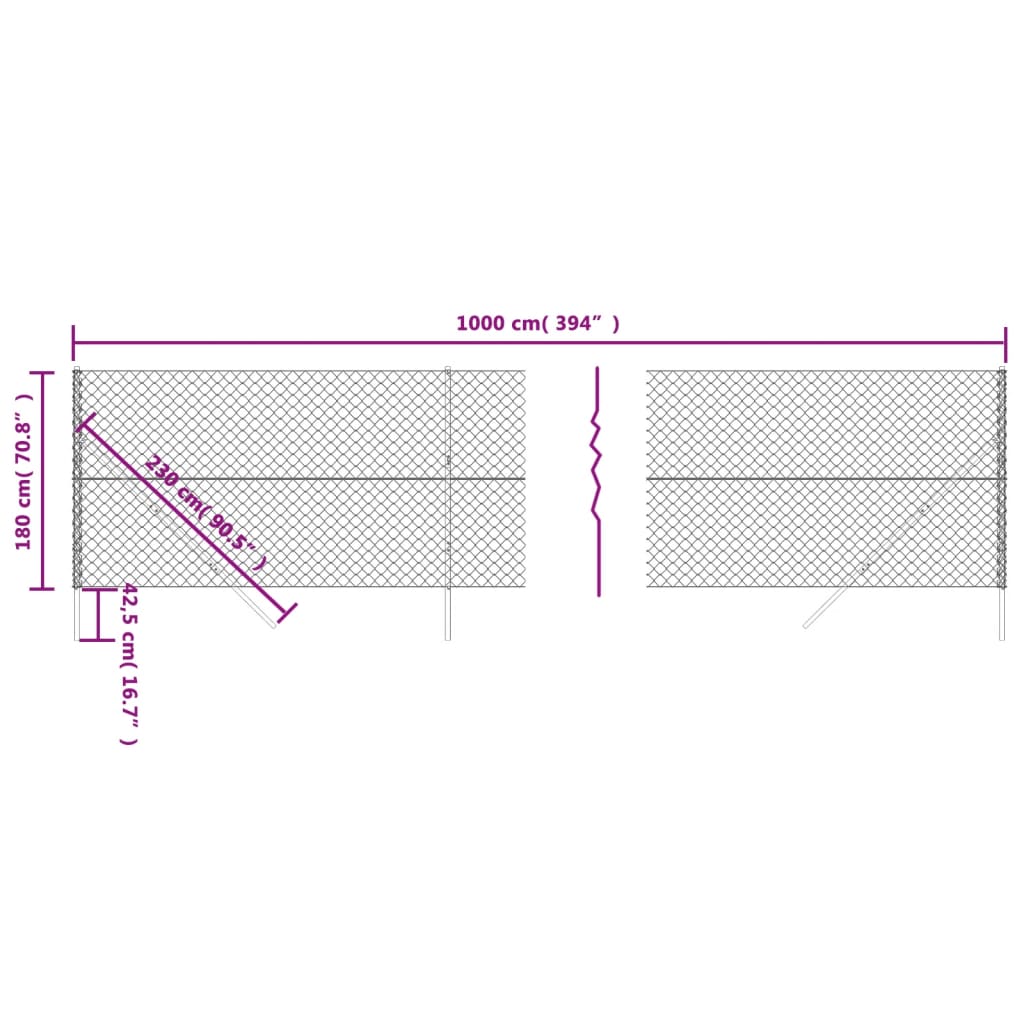 Gaashek ,8X0 M Kleurig 1.8 x 10 m Antraciet