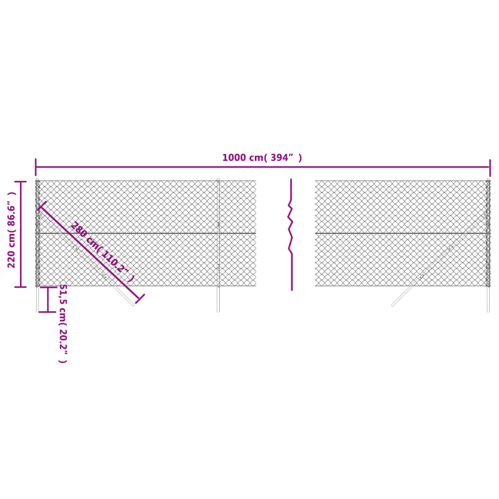 Gaashek 2,2X0 M Kleurig 2.2 x 10 m Antraciet