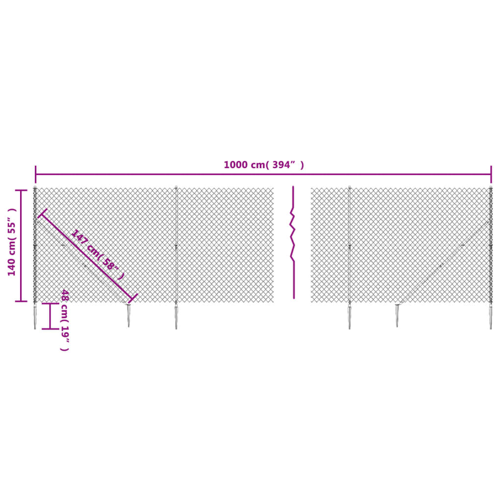 Gaashek Met Grondankers ,4X0 M Kleurig 1.4 x 10 m Antraciet