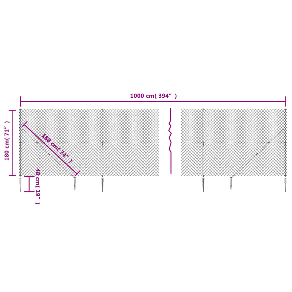 Gaashek Met Grondankers ,8X0 M Kleurig 1.8 x 10 m Antraciet