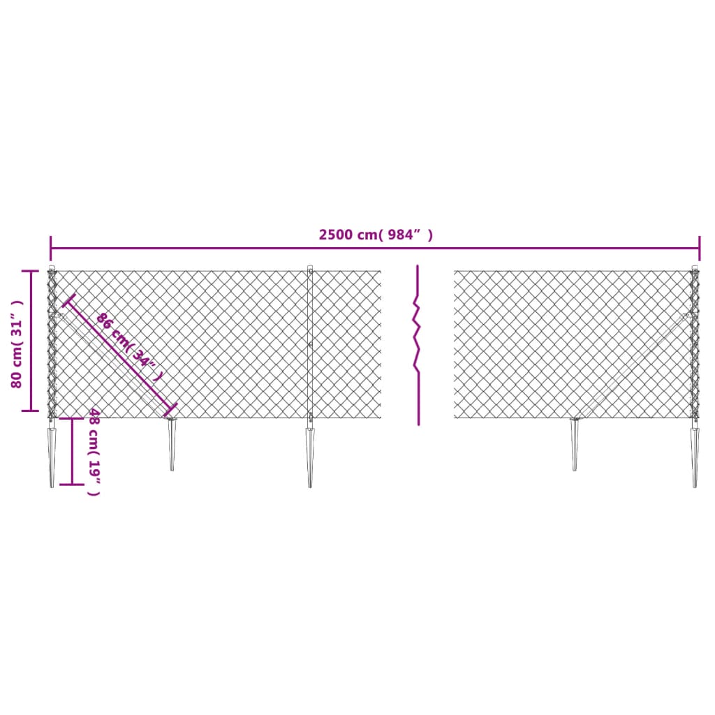 Gaashek Met Grondankers 0,8X25 M Kleurig 0.8 x 25 m Antraciet