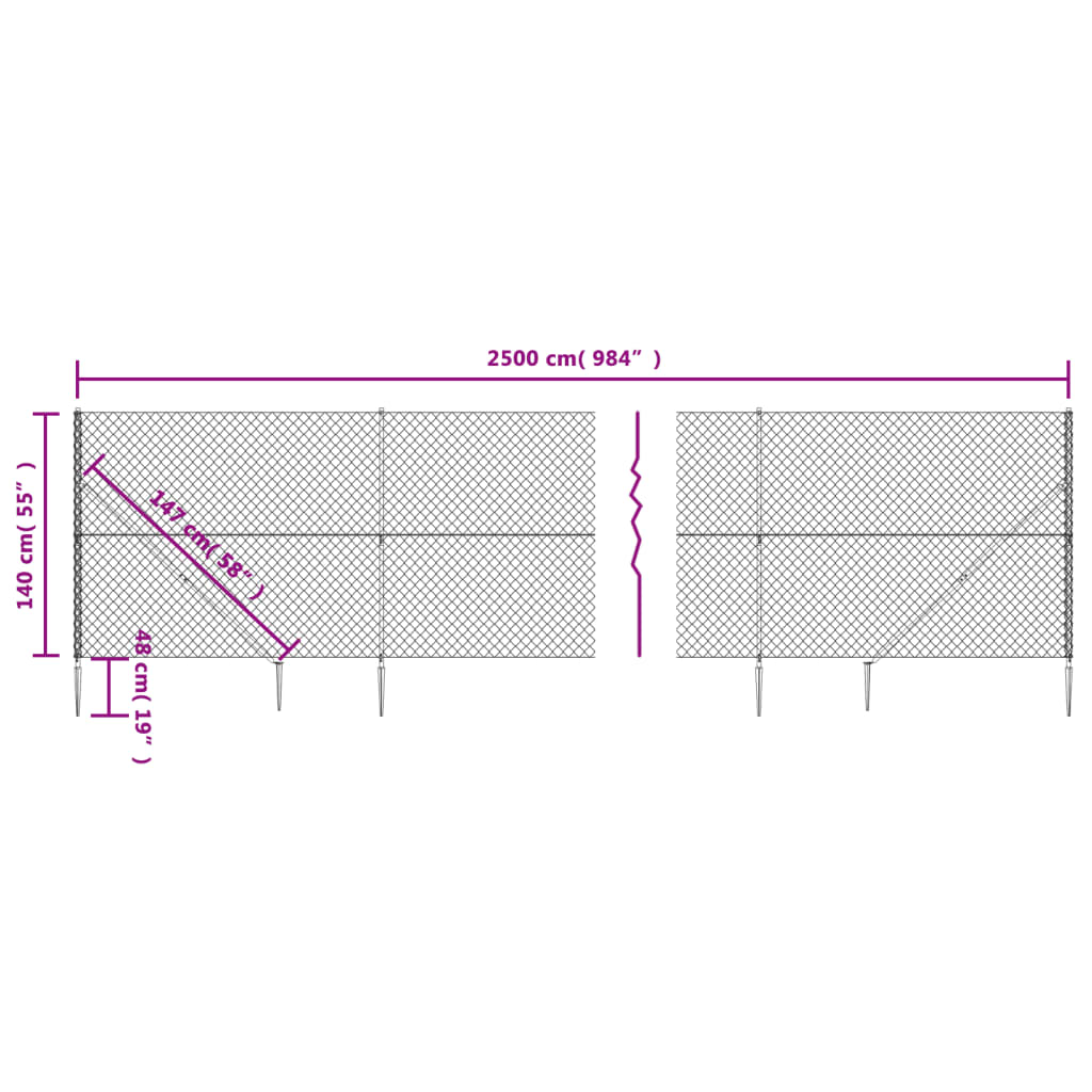 Gaashek Met Grondankers ,4X25 M Kleurig 1.4 x 25 m Antraciet