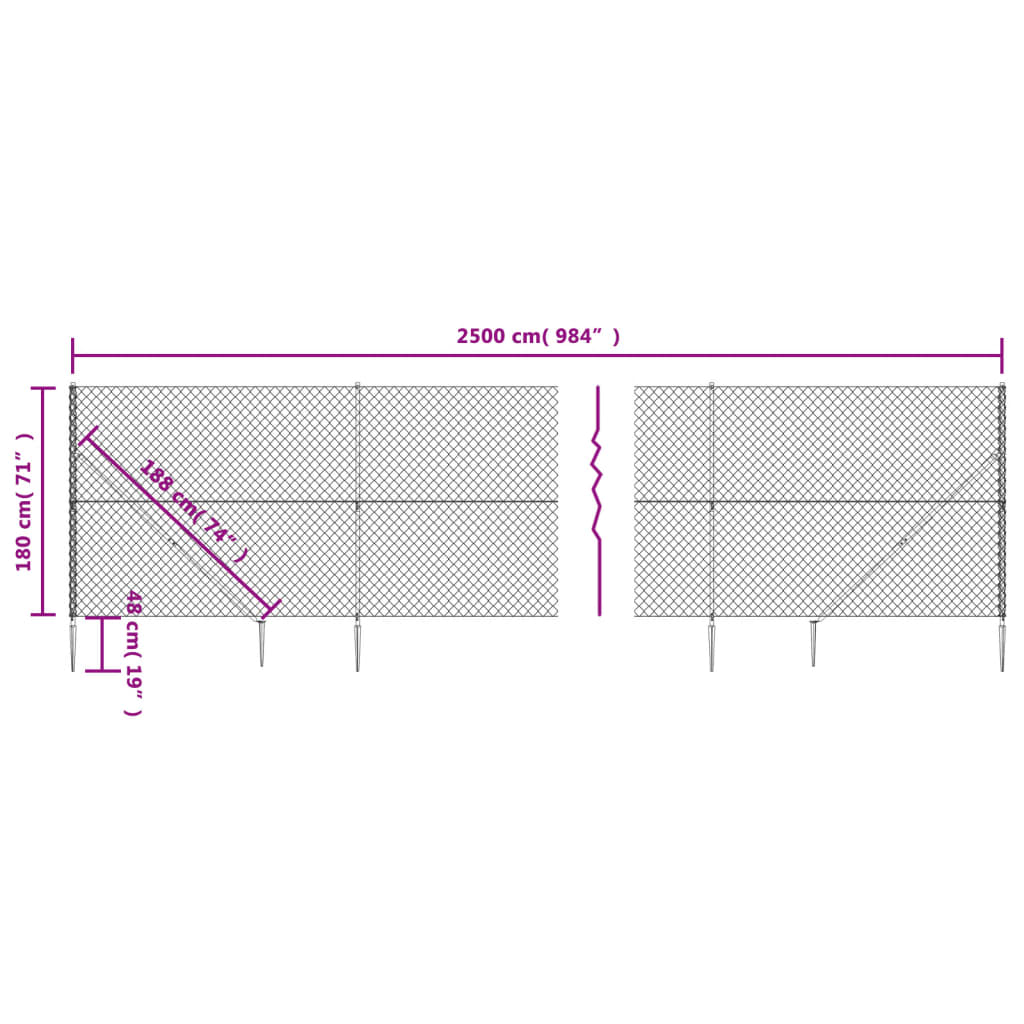 Gaashek Met Grondankers ,8X25 M Kleurig 1.8 x 25 m Antraciet