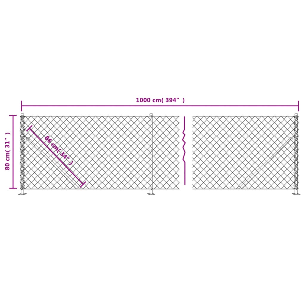 Gaashek Met Flens 0,8X0 M Kleurig 0.8 x 10 m Antraciet