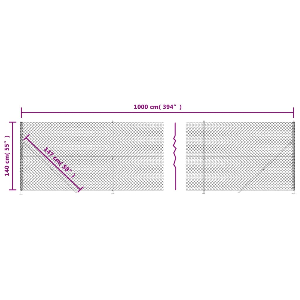 Gaashek Met Flens ,4X0 M Kleurig 1.4 x 10 m Antraciet