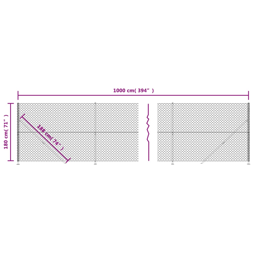 Gaashek Met Flens ,8X0 M Kleurig 1.8 x 10 m Antraciet