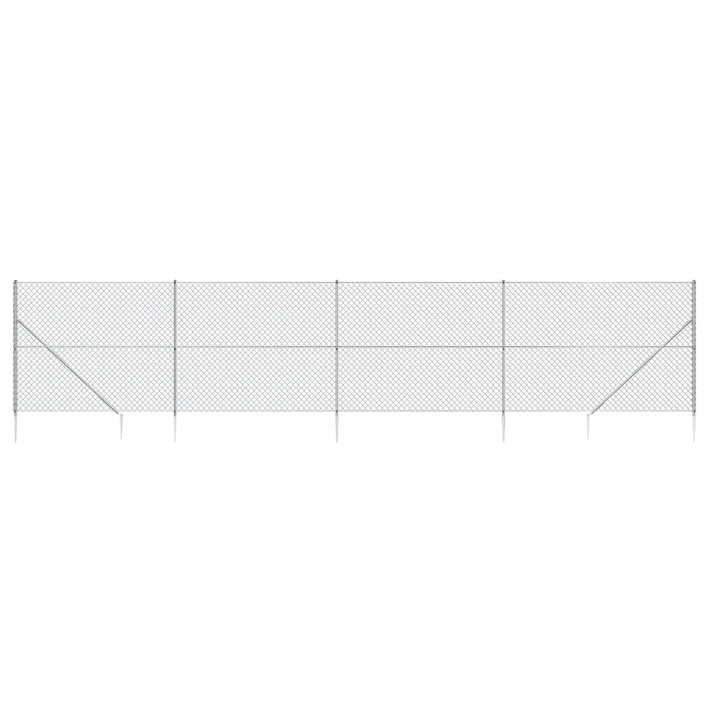 Gaashek Met Grondankers ,4X0 M Kleurig 1.4 x 10 m Zilver