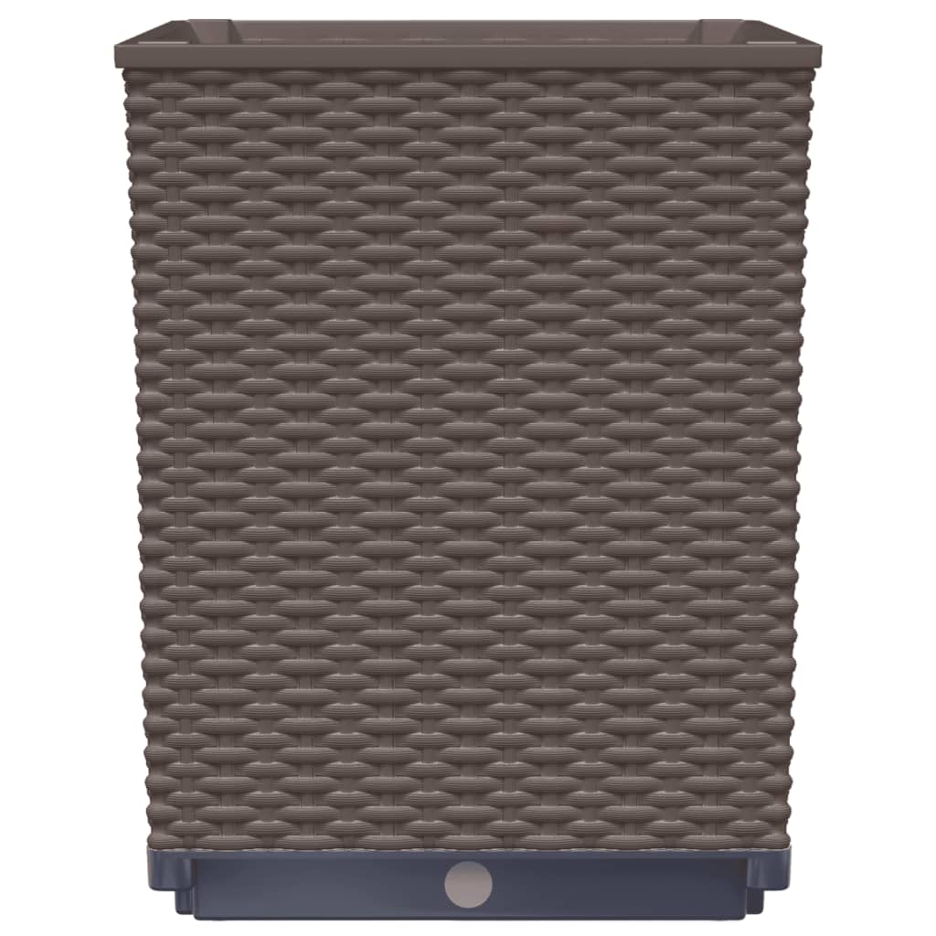 Plantenbakken 2 st 30x30x37 cm polypropeen bruin