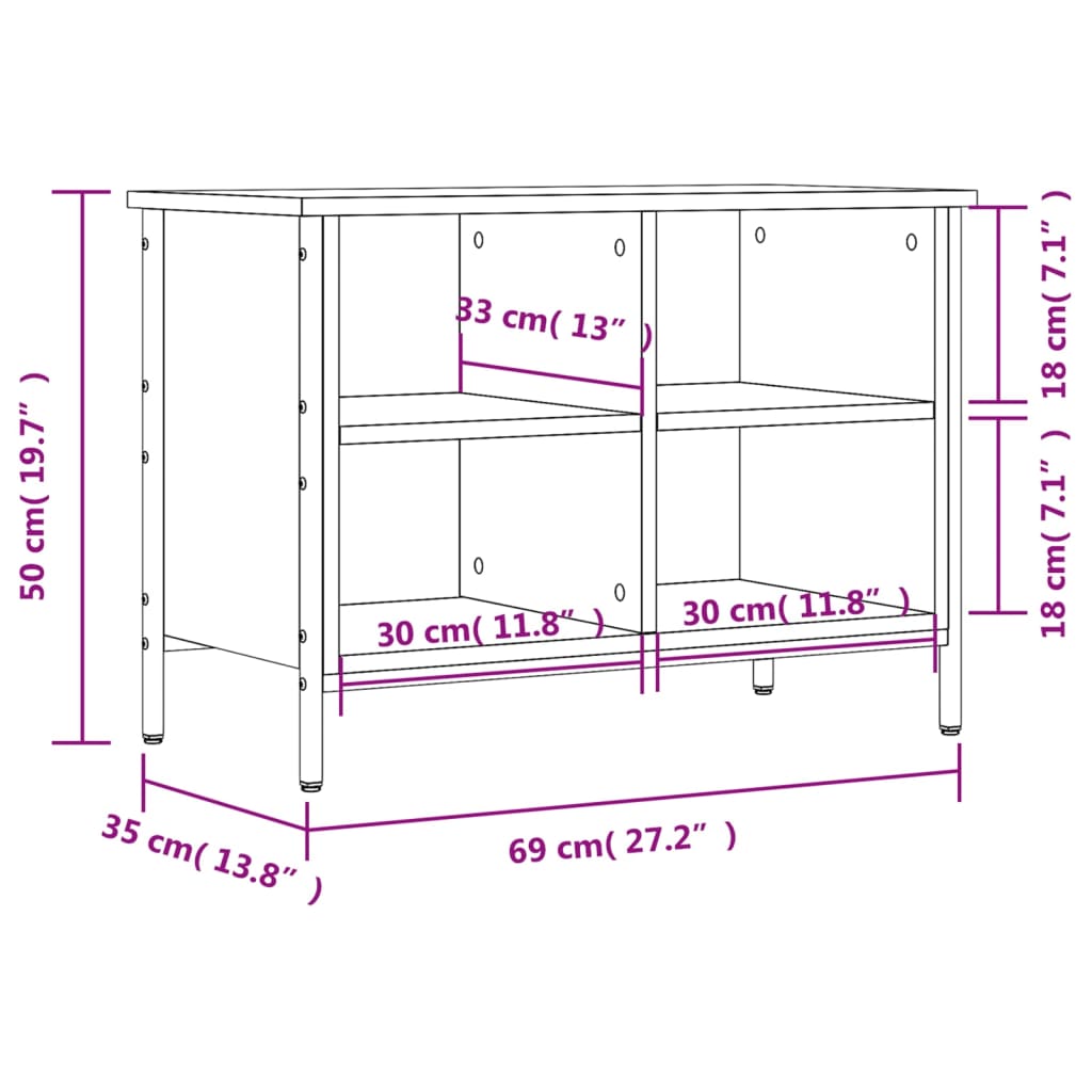 Schoenenkast 69X35X50 Cm Bewerkt Hout Zwart 1 69 x 35 x 50 cm