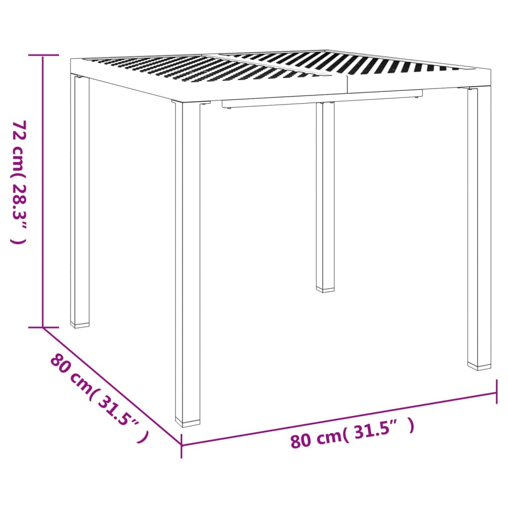 Tuintafel 80X80X72 Cm Staal Antracietkleurig 1 80 x 80 x 72 cm