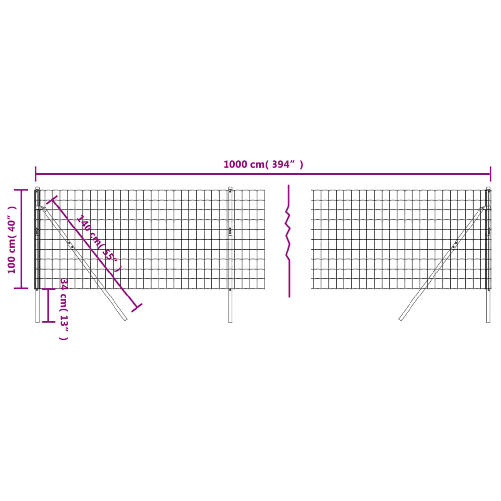 Draadgaashek Gegalvaniseerd Staal Kleurig 1 x 10 m Antraciet