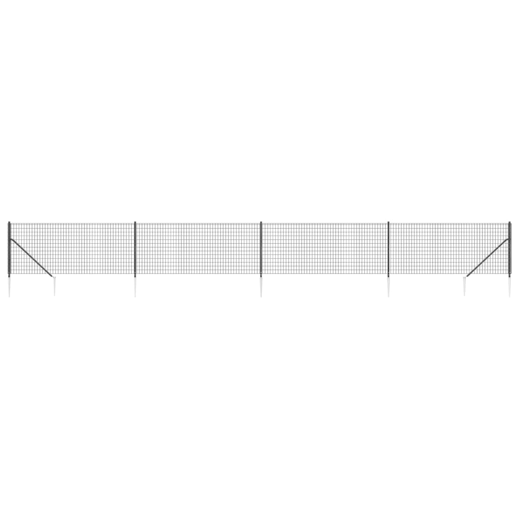 Draadgaashek Met Grondankers 0,8X0 M Kleurig 0.8 x 10 m Antraciet