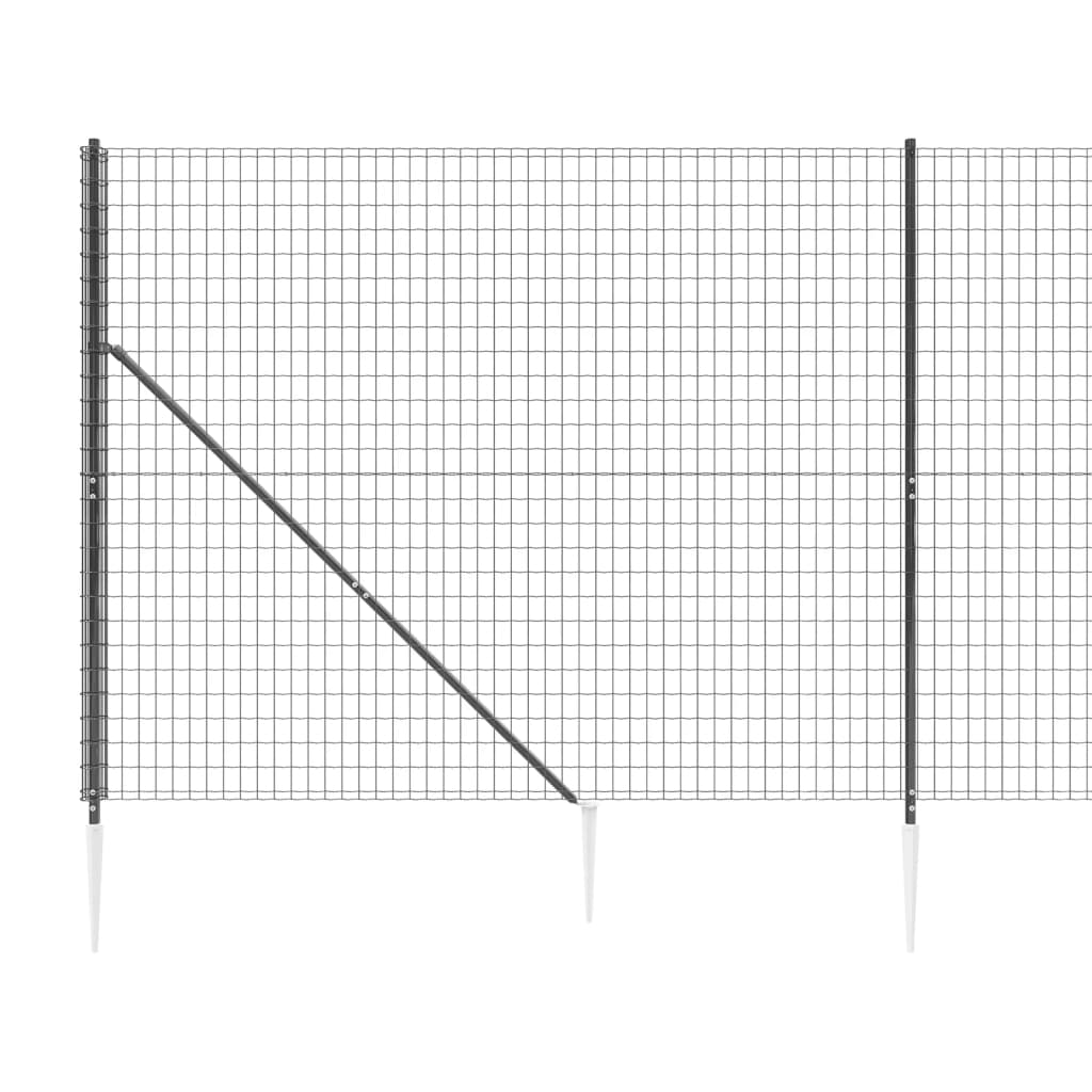 Draadgaashek Met Grondankers ,4X0 M Kleurig 1.4 x 10 m Antraciet