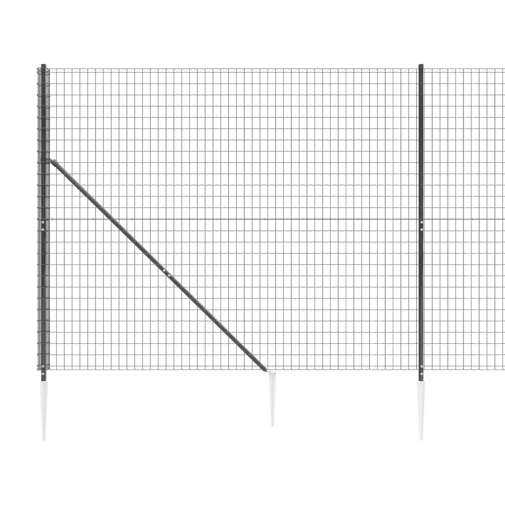 Draadgaashek Met Grondankers ,8X0 M Kleurig 1.8 x 10 m Antraciet