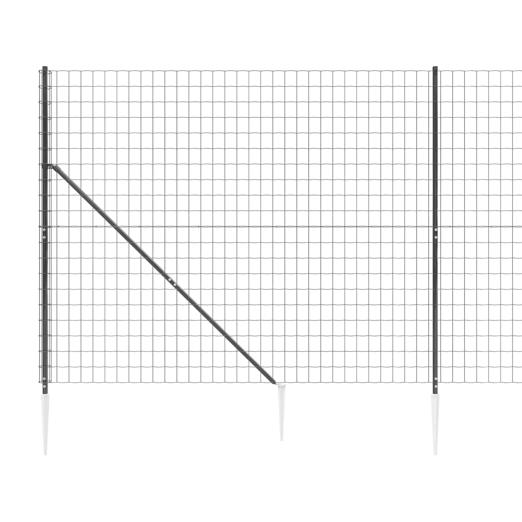 Draadgaashek Met Grondankers ,8X0 M Kleurig 1.8 x 10 m Antraciet