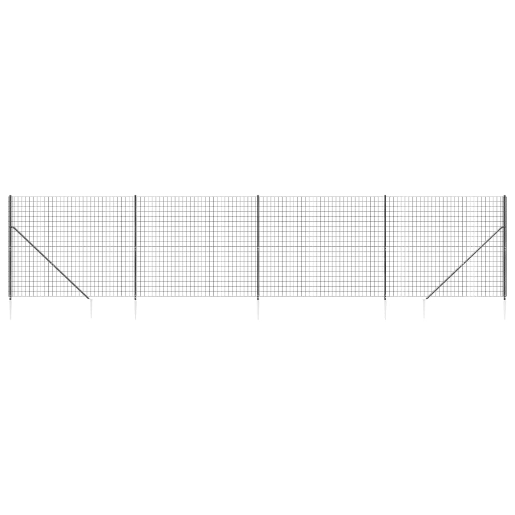 Draadgaashek Met Grondankers 2,2X0 M Kleurig 2.2 x 10 m Antraciet