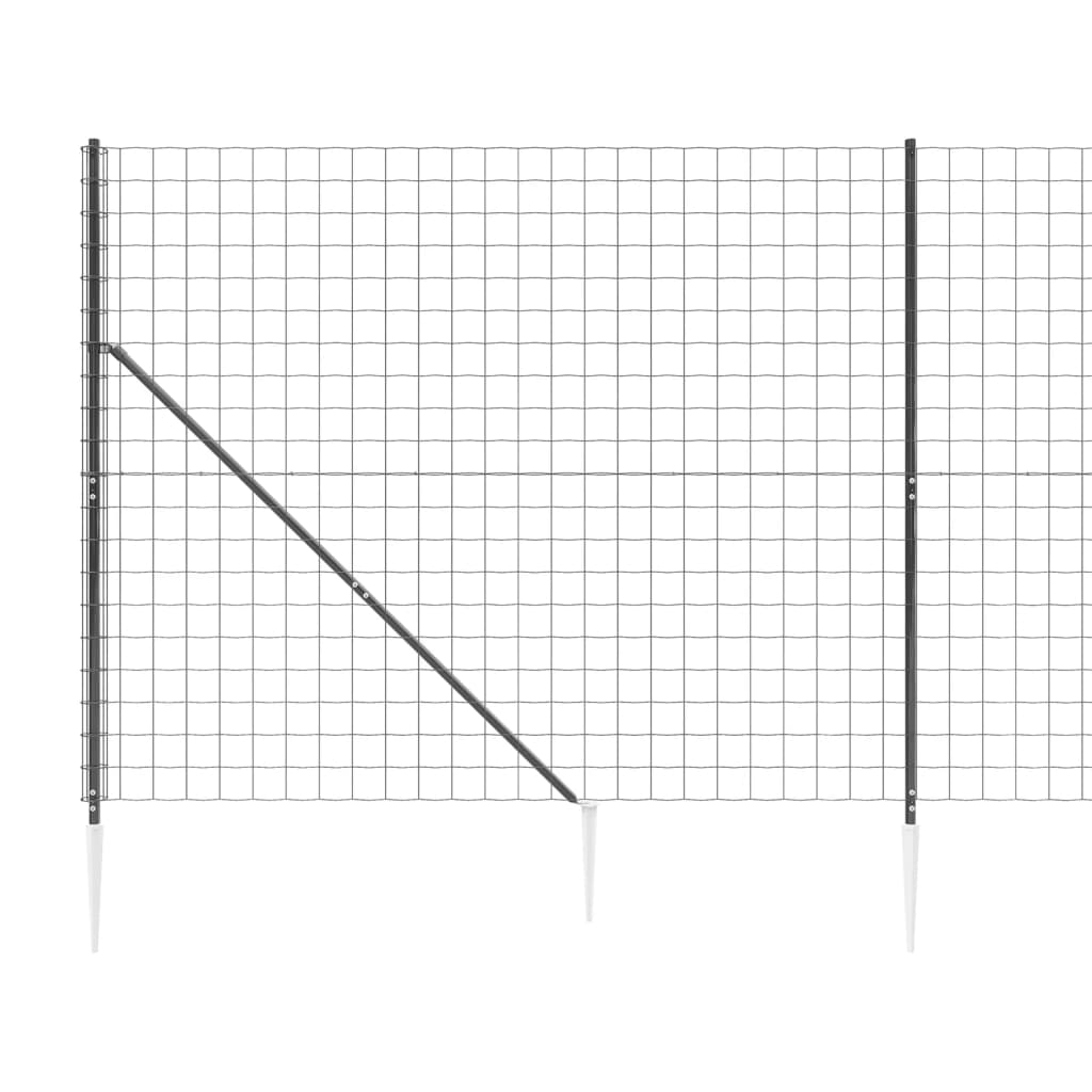 Draadgaashek Met Grondankers ,4X0 M Kleurig 1.4 x 10 m Antraciet