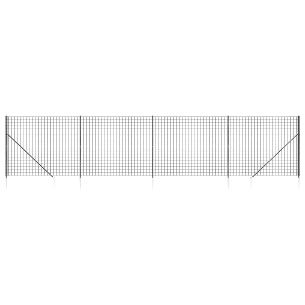 Draadgaashek Met Grondankers ,6X0 M Kleurig 1.6 x 10 m Antraciet