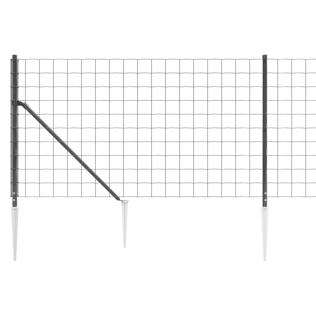 Draadgaashek Met Grondankers 0,8X25 M Kleurig 0.8 x 25 m Antraciet