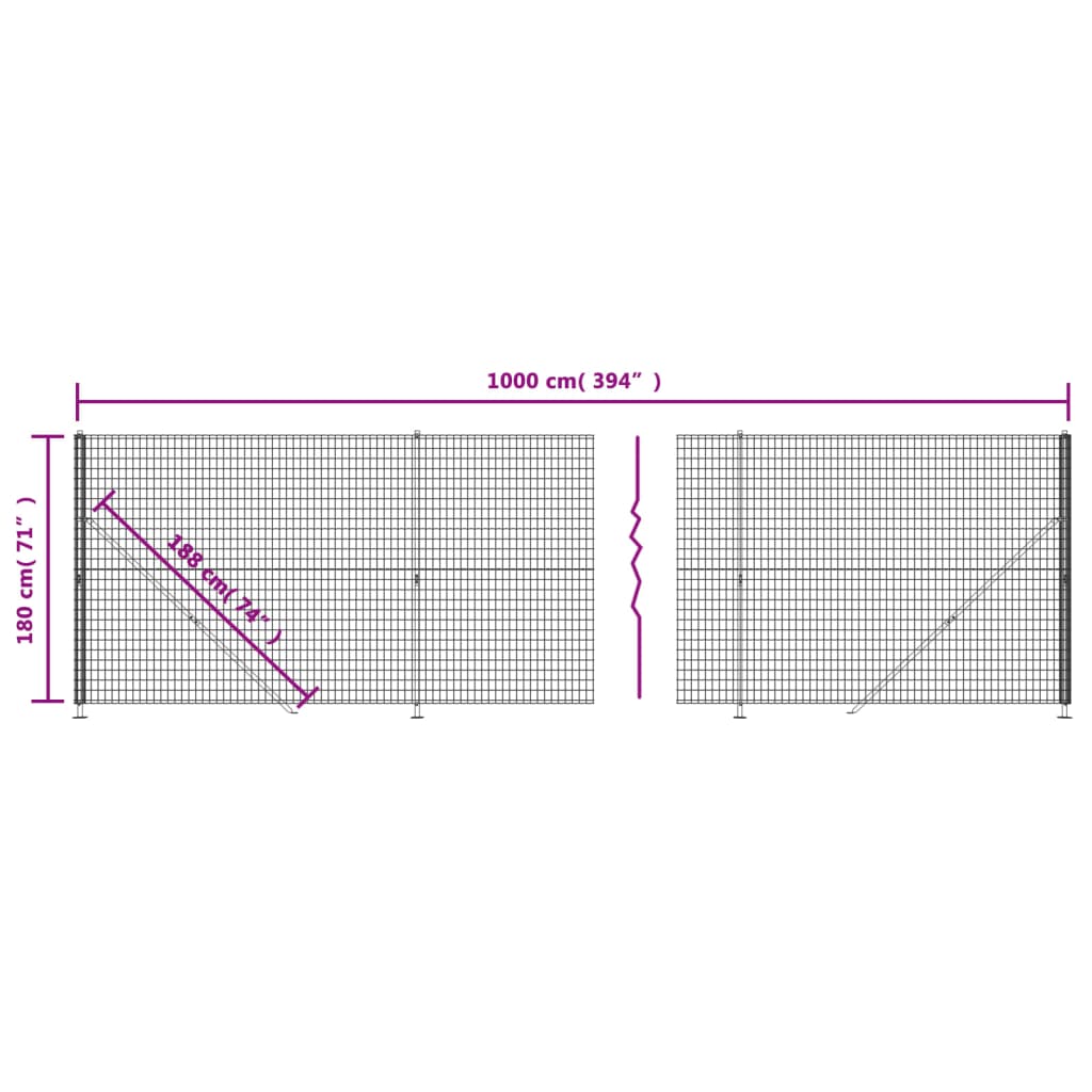 Draadgaashek Met Flens ,8X0 M Kleurig Antraciet 1.8 x 10 m