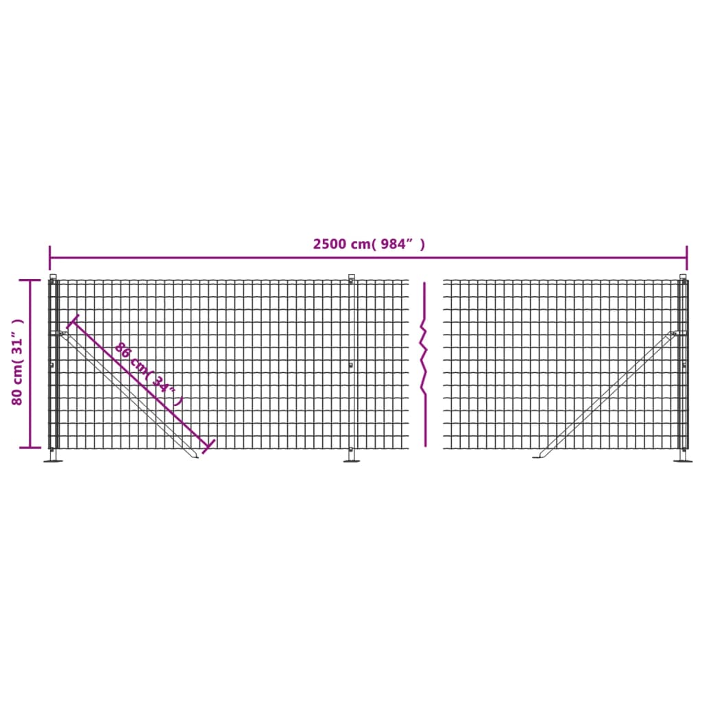 Draadgaashek Met Flens 0,8X25 M Kleurig 0.8 x 25 m Antraciet