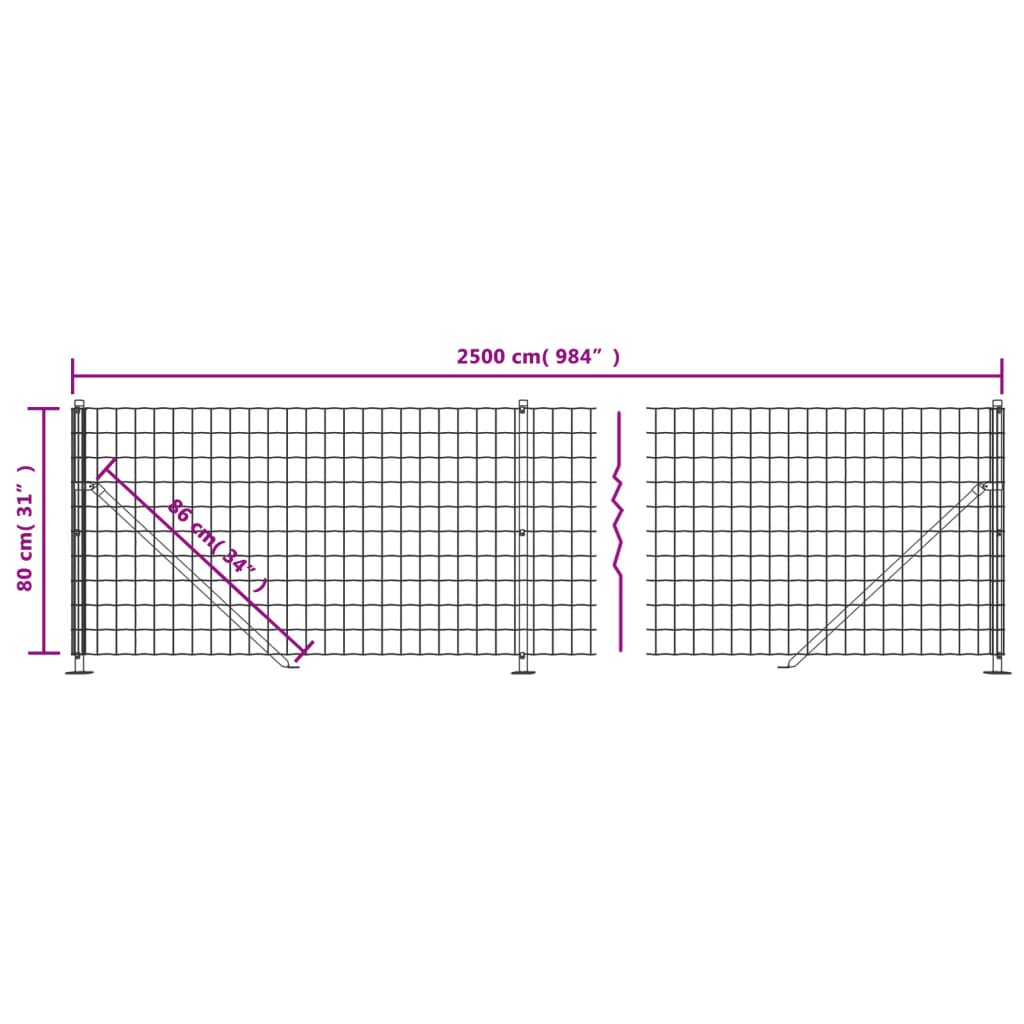 Draadgaashek Met Flens 0,8X25 M Kleurig 0.8 x 25 m Antraciet